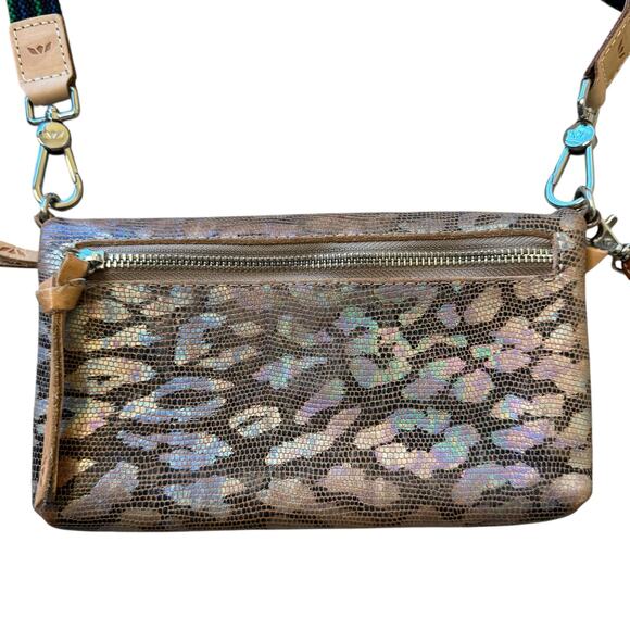 CONSUELA Iris  Uptown Crossbody  Clutch Purse Metallic Iridescent Leopard Print - Picture 6 of 6
